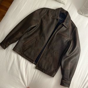 Men’s Vintage Brown genuine Leather Bomber jacket